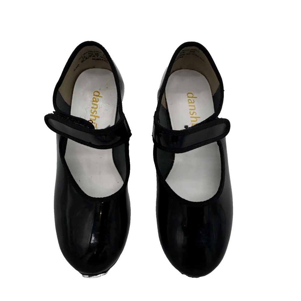 danshuz Tap Shoe Mary Jane Girls Kids Youth patent Black RN 63356 Size 11.5M